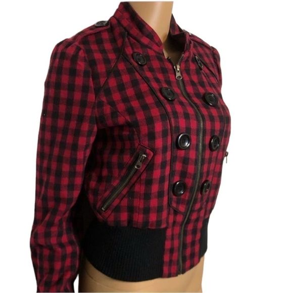 Buffalo Check Jacket Red and Black Plaid Checkered - Picture 1 of 11
